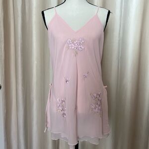 vintage pink beaded slip dress